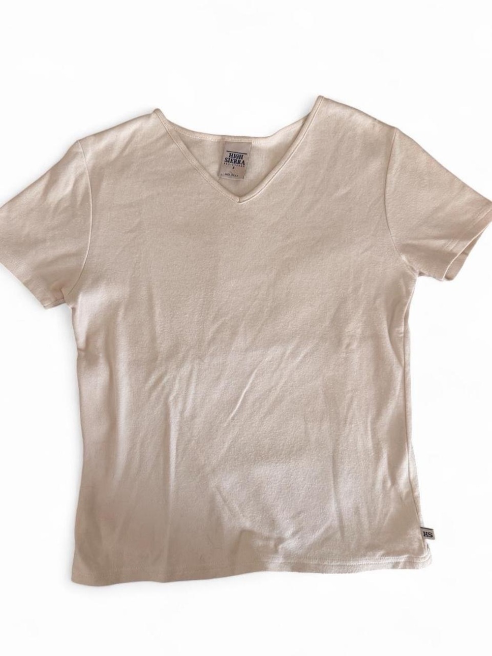 High Sierra Women's V-Neck Short Sleeve Tee in Cream